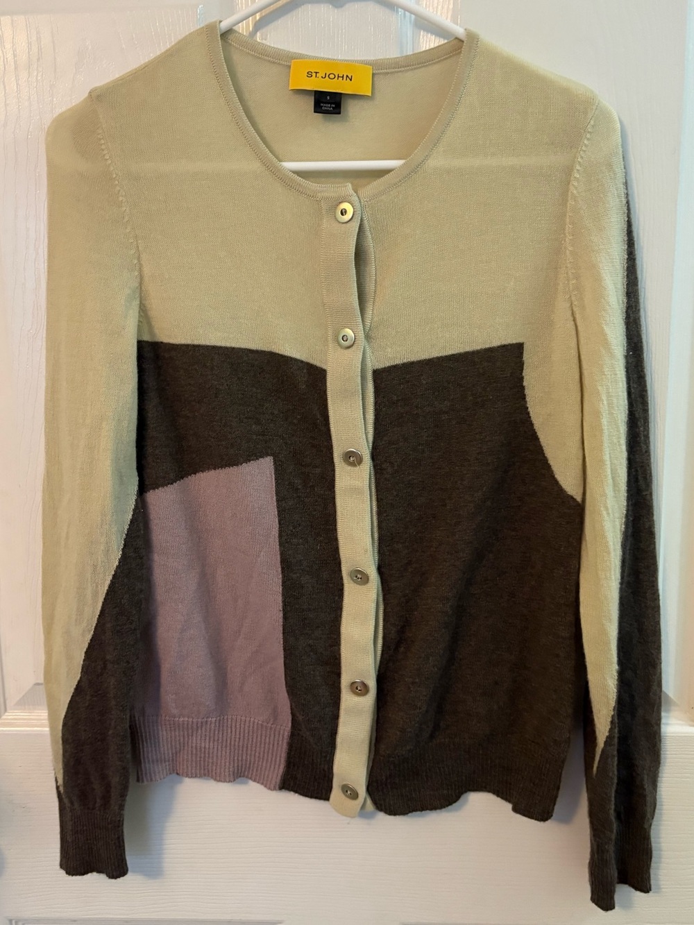 St. John Yellow Label 100% wool cardigan